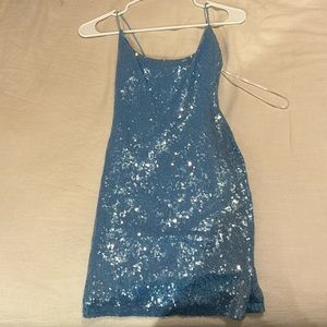 Blue Sparkly Mini Dress